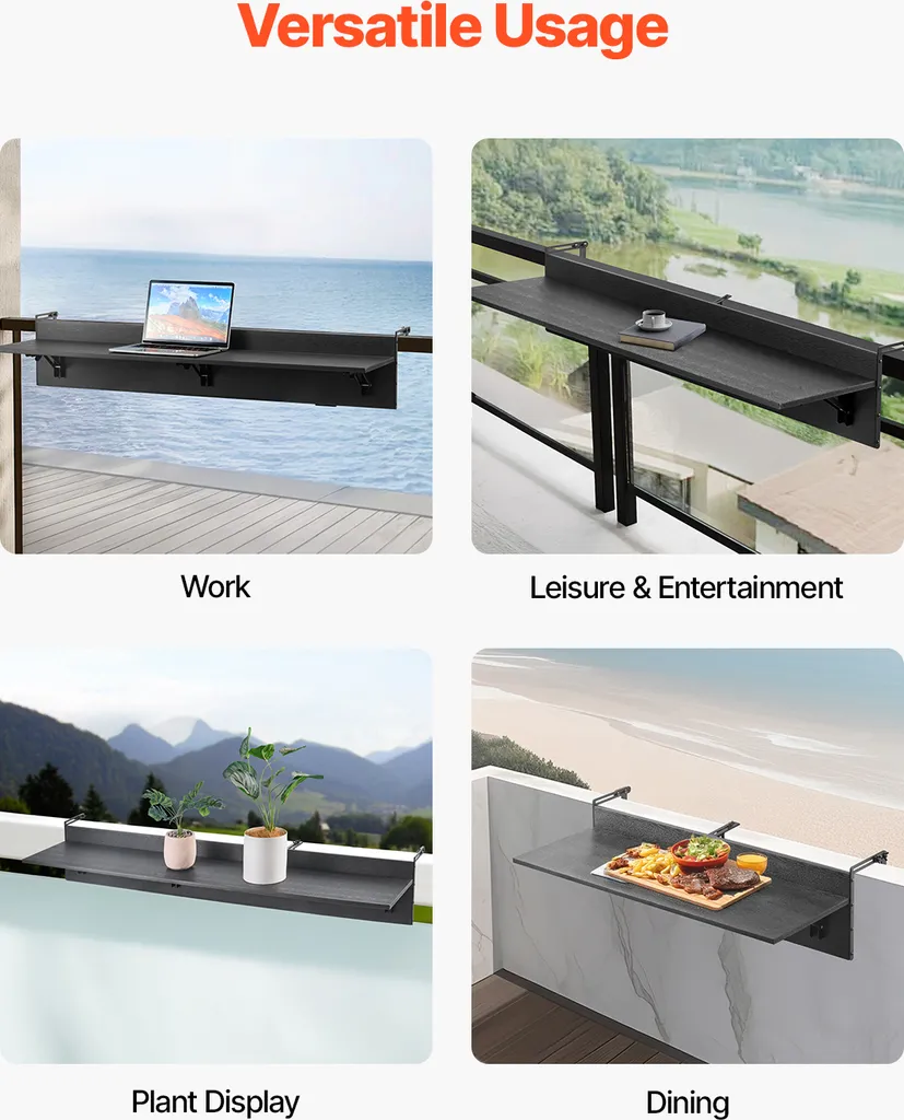 Table de balcon pour apéritif et télétravail sur petite terrasse - 6