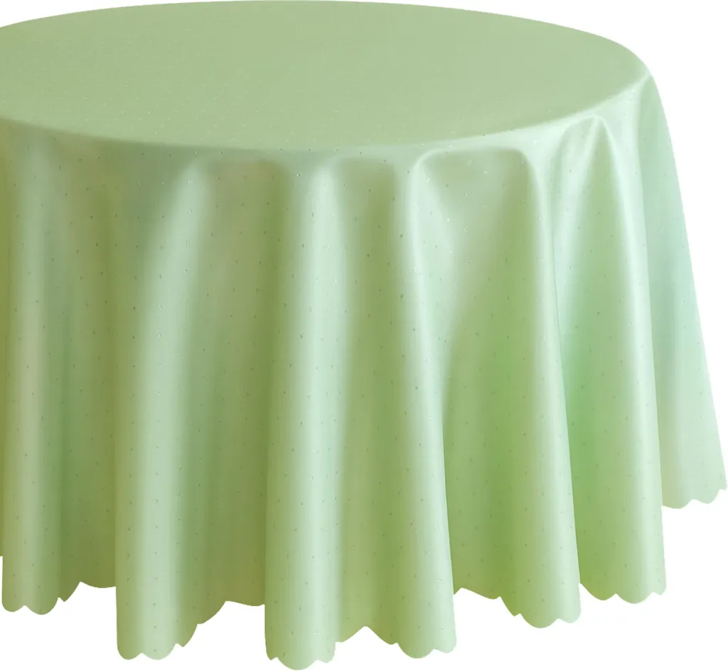 Tovaglia Ø 170 cm Verde Chiaro | Copritavolo Rotondo Cotone Cucina - 1