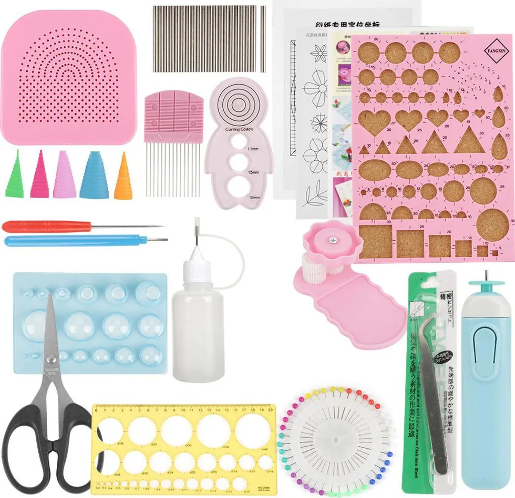 Kit Complet de Loisirs Créatifs Quilling 24 Pièces pour Décoration DIY Maison