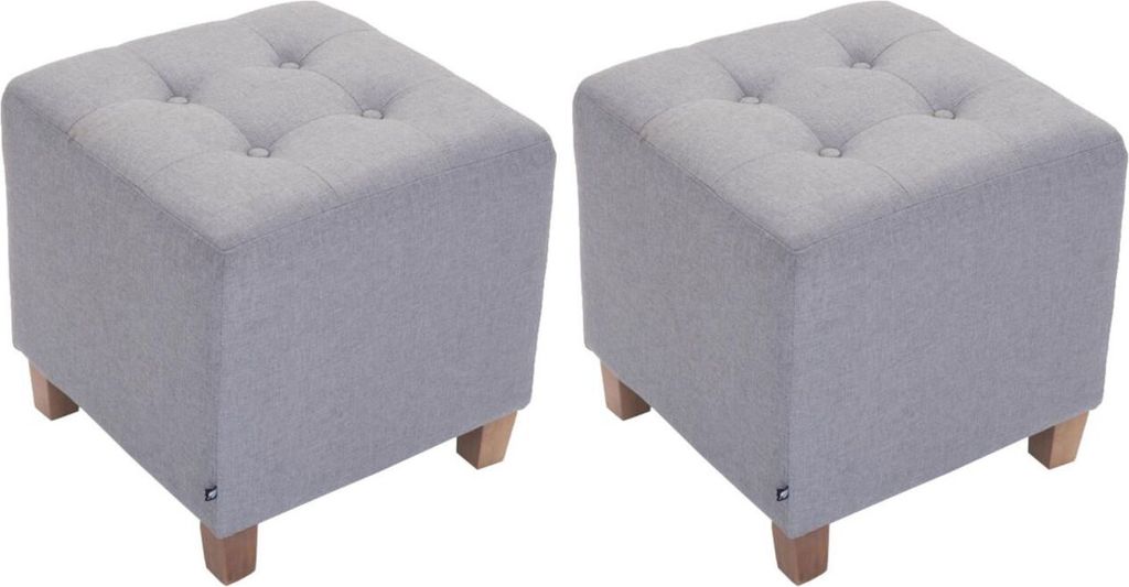 2er Set Sitzhocker Pharao, antik-hell hellgrau