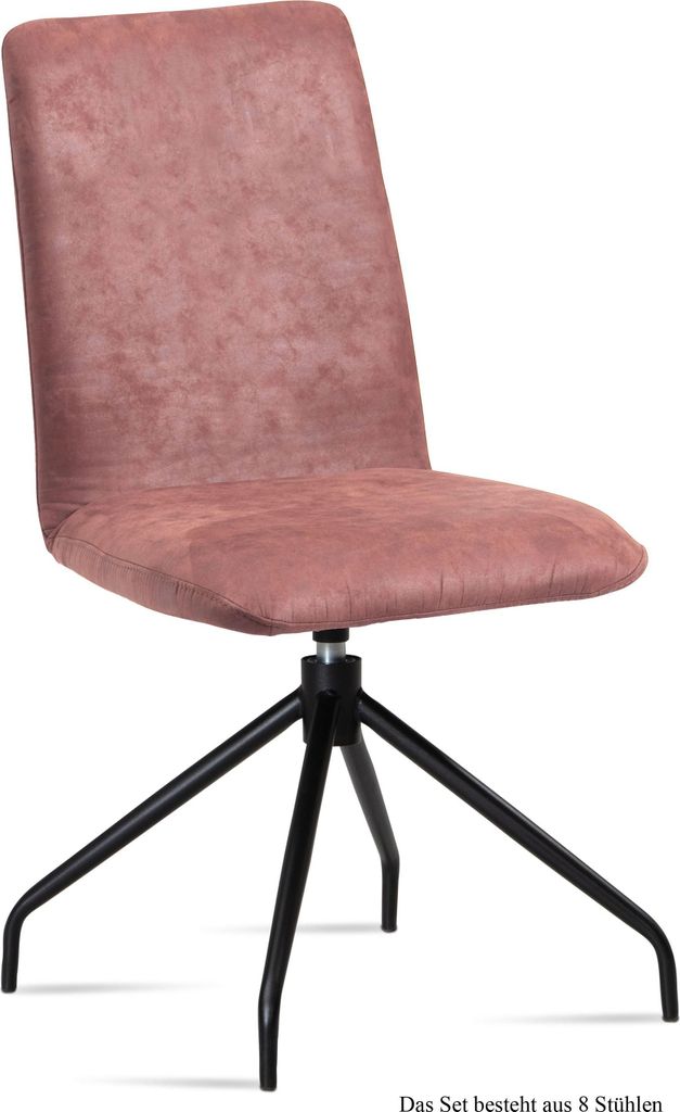 Esszimmerstuhl drehbar (8er-Set) Divona 47x92x60 Schwarz/Rosewood