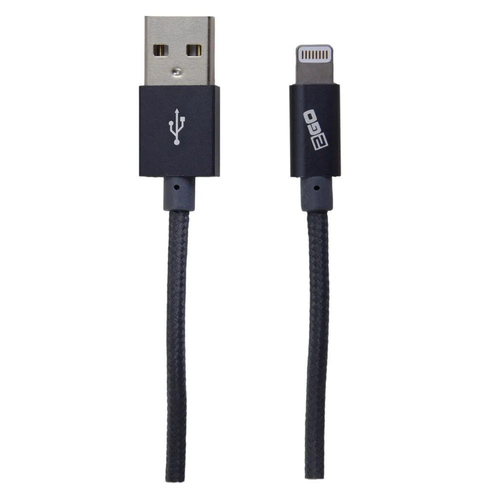 Câble Lightning pour voiture 2GO 1m chargeur USB bureau anthracite
