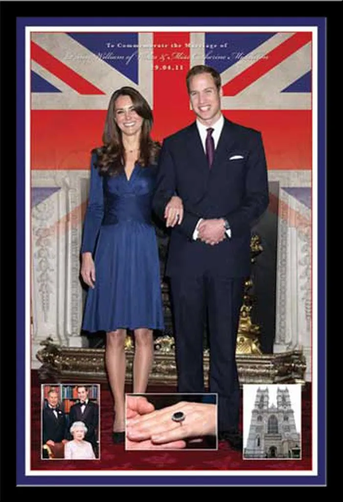 Poster Will & Kate cadre noir Shinsuke, vitre acrylique anti-reflets MDF