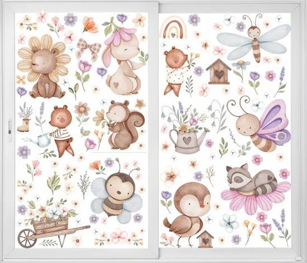 Film Électrostatique pour Vitres Printemps Été Motif Double Face 90x200cm
