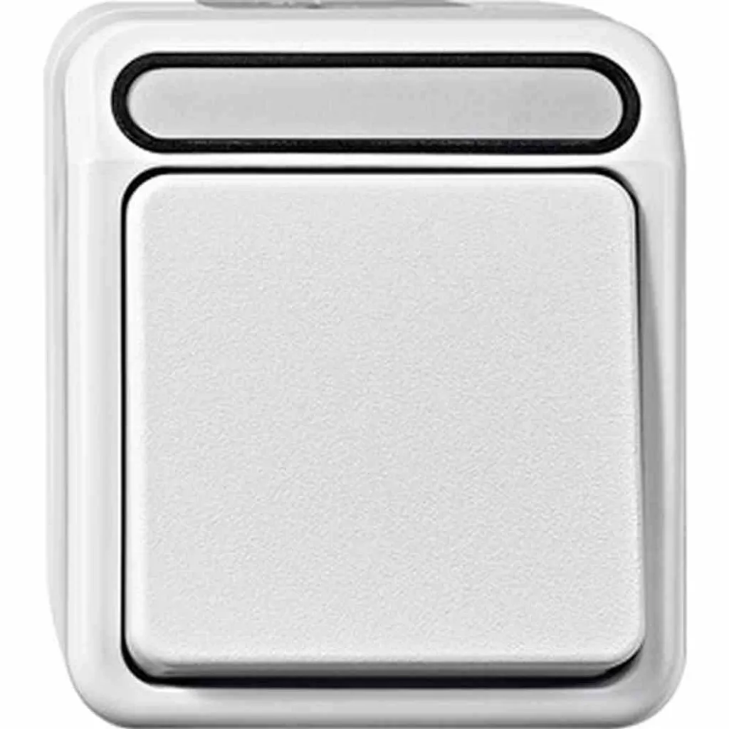 Bouton-poussoir pour télérupteur Merten AQUAS blanc polaire 1 pôle NO