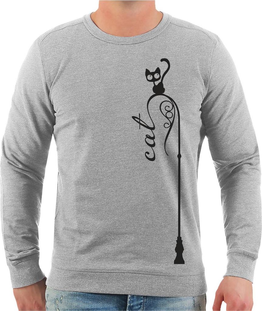 Herren Sweatshirt Katzen Motiv Design