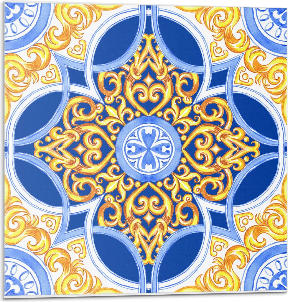 Motivo decorativo con motivi floreali - Autoadesivo - Rivestimenti murali - Pannello murale - Decorazione murale - Pannelli murali decorativi - Pannelli murali 3D - Design murale autoadesivo - 4 pezzi 50 x 50 cm