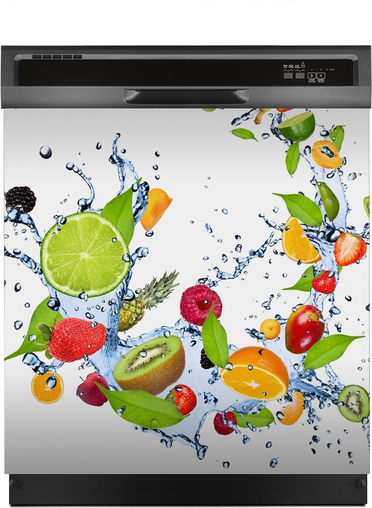 Aufkleber sticker 60x60 cm Dekorative folie Spülmaschine - Splash Früchte Spritz