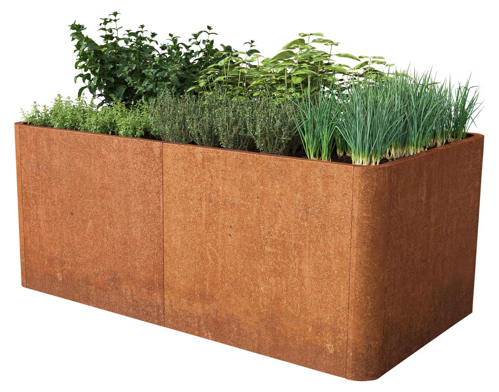 PRIMEYARD Carré potager surélevé MARIO, acier corten, Image du produit 