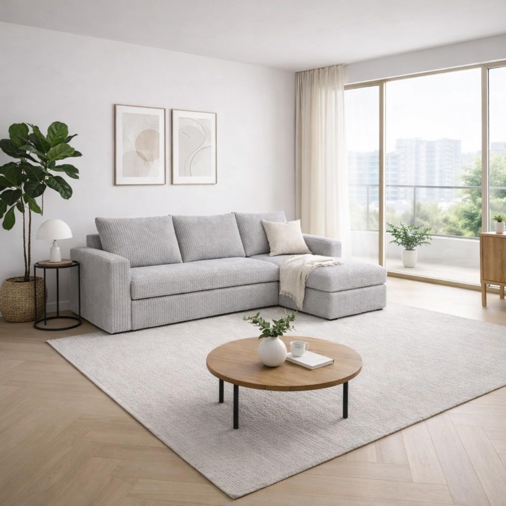 Ecksofa L NICO für 3 Personen mit Schlaffunktion POSO 110 | MIPLO