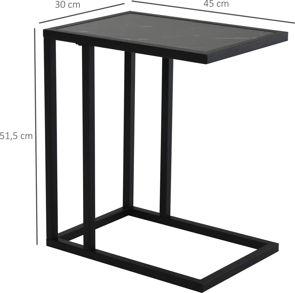 Optimisez votre petit espace avec cette table d'appoint noire compacte - 3