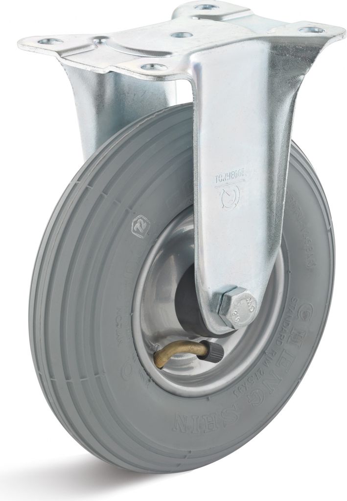 Rollcart Luft- Bockrolle Ø200x50mm Stahlfelge mit Rillenprofil und 75kg Tragkraft