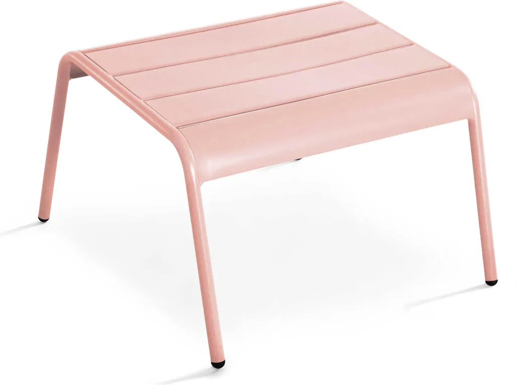 Repose-pied design métal rose poudré Palavas avec finition anti-UV