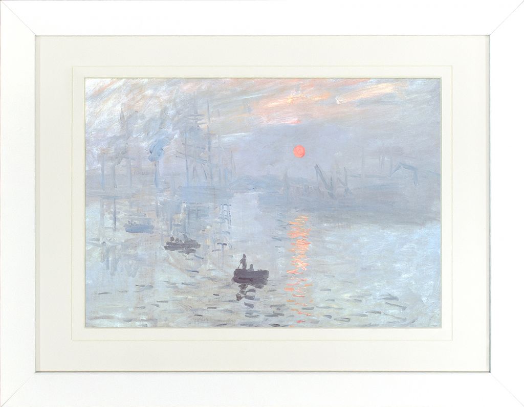 Claude Monet Gerahmtes Bild Mit Edlem Passepartout | Wand-Bilder | Im Bilderrahmen - Impression, Sonnenaufgang, 1872 (30 x 40 cm)
