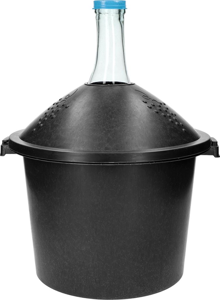 15L Weinballon mit Korb Glasballon Gäreimer Gärballon Produktbild 