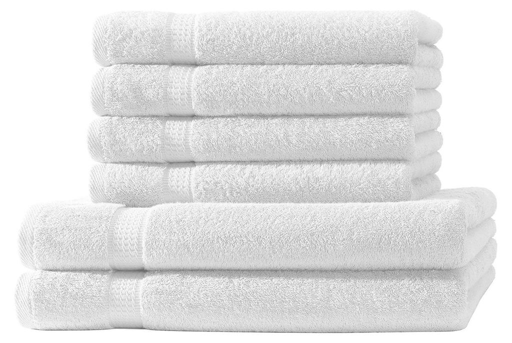 6 tlg. Handtuch Set - Weiss - 500g/m²  - 2 Duschtuch 4 Produktbild 