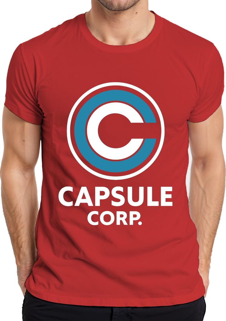 CAPSULE CORP. Logo Anime Fan Geschenk Retro Manga Otaku Herren T-Shirt, Rot, L