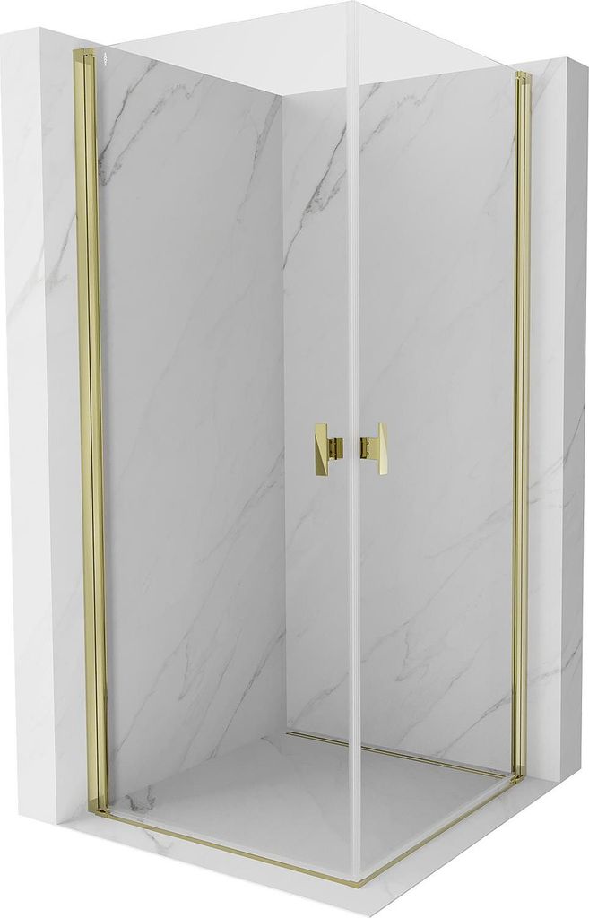 Mexen Mist-B Duo Duschkabine Schwingtür 100 x 100 cm, transparent, gold - 8A2-100-100-50-00