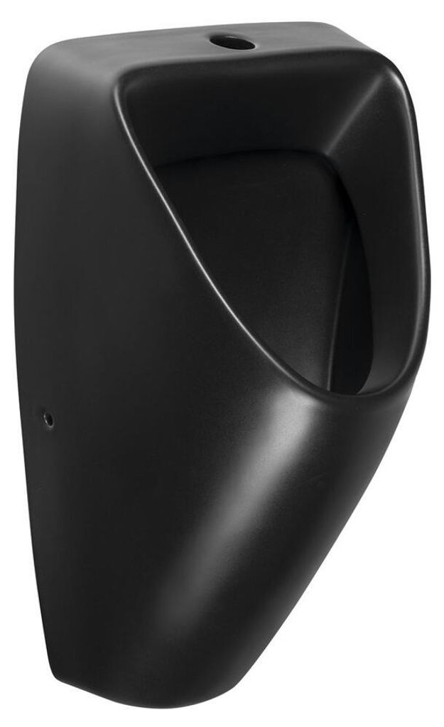 SCHWARN Keramik-Urinal, Zulauf oben, Schwarz matt