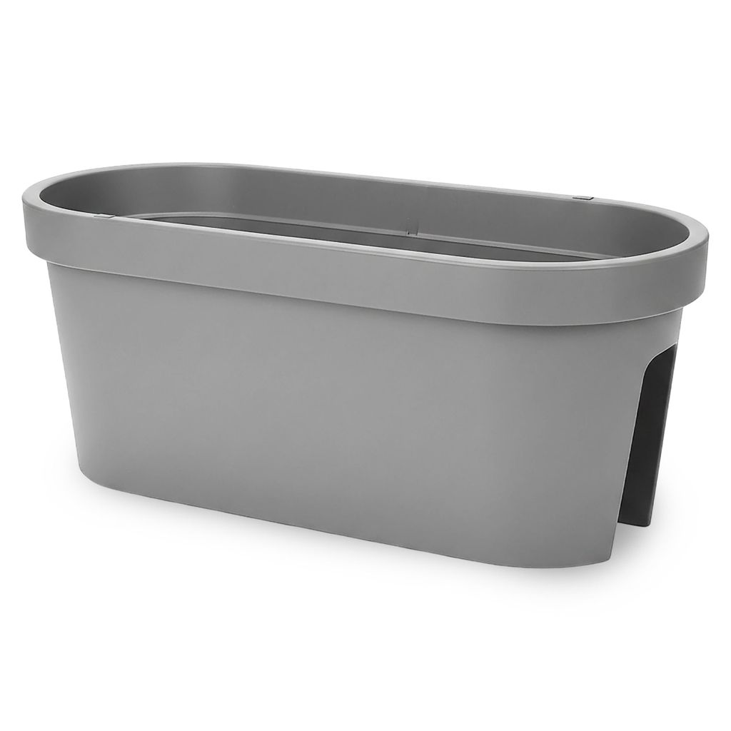 Balkon Geländer Blumentopf oval - grau / 60 cm - Geländer Produktbild 