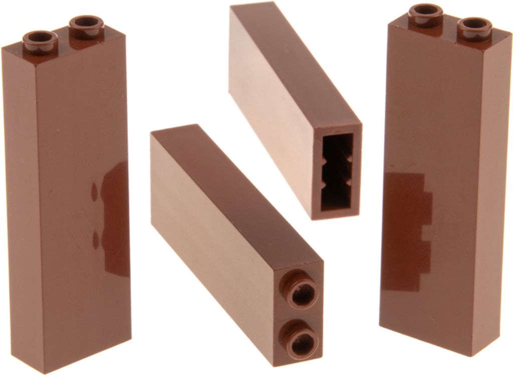 4x Lego Bau Stein 1x2x5 rot braun Stütze Säule Träger Noppen hohl 4277016 2454