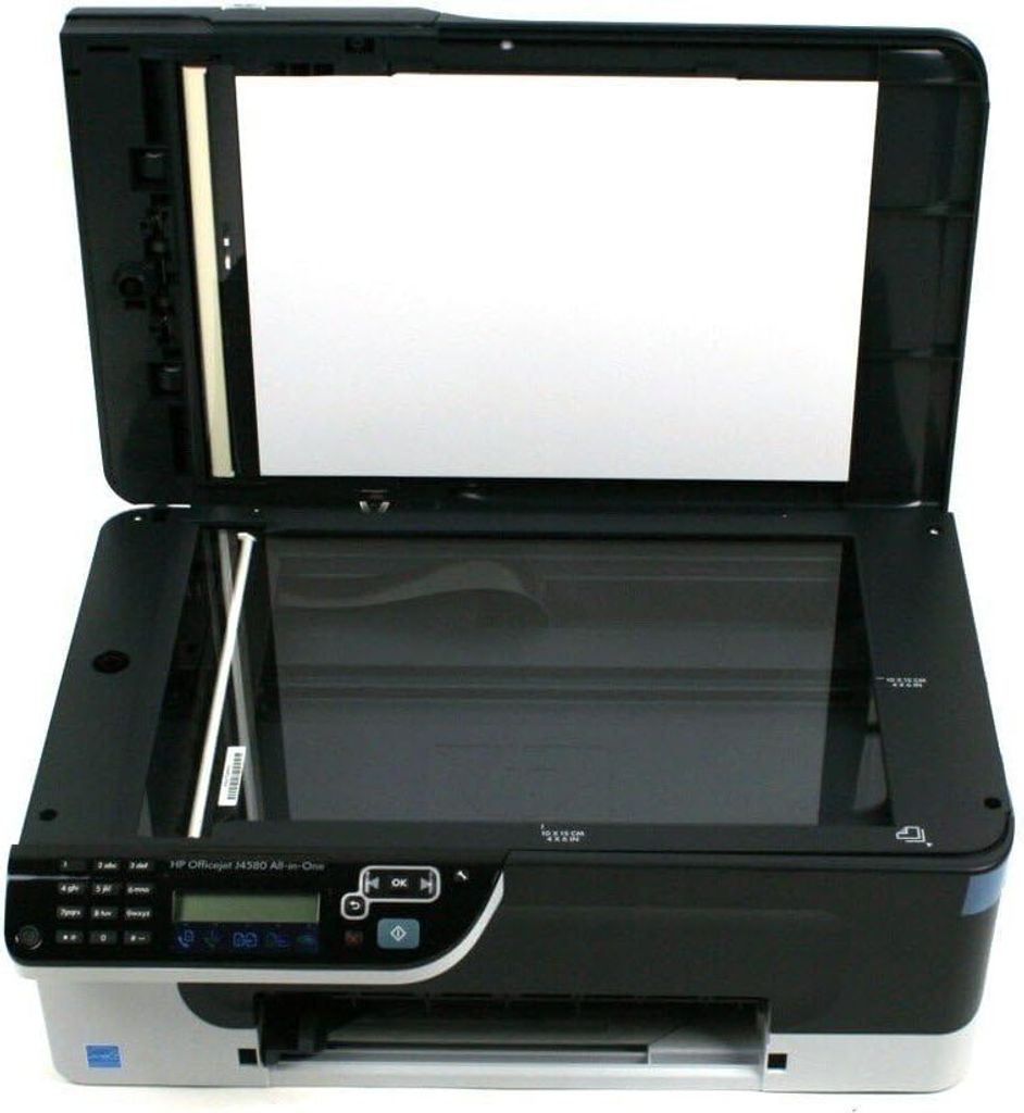 HP OfficeJet J4580, Thermal Inkjet, Farbdruck, 4800 x 1200 DPI, Farbkopieren, A4, Schwarz, Grau