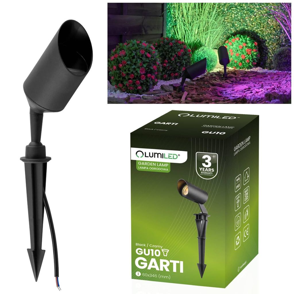 LUMILED Außenwegeleuchte 230V GU10 Außenlampe Wegeleuchte Schwarz IP65 Wasserdicht Outdoor Außen Garten Gartenlampe