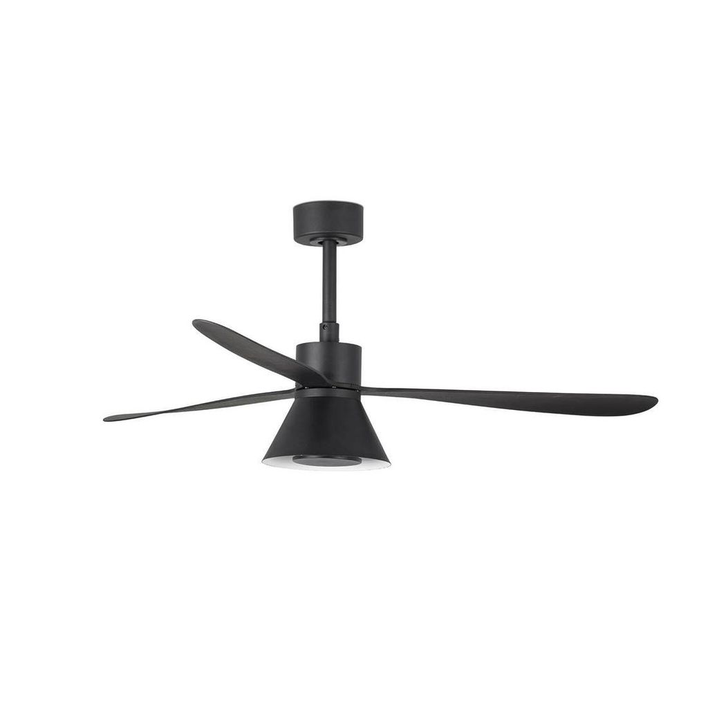 Energiespar Deckenventilator mit LED Beleuchtung und Fernbedienung Amelia II Schwarz 132 cm
