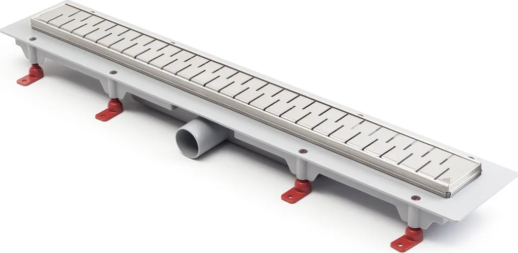 Canale doccia scarico a pavimento Canale di drenaggio in acciaio inox Scarico bagno piatto 65cm Modello: Medium
