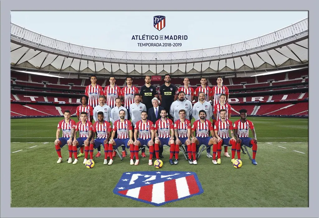 Poster Atletico Madrid 2018/19 con Cornice Argento Shinsuke Maxi MDF