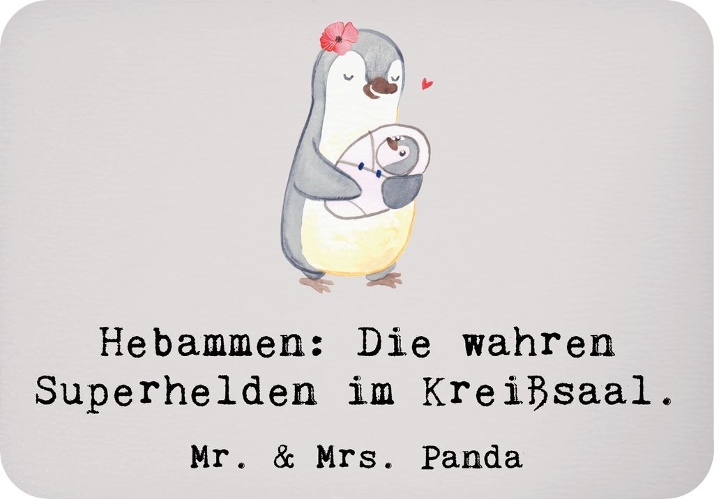 Mr. & Mrs. Panda magnet Hebamme Superhelden - Grau Pastell - Geschenk, Berufsalltag, Hebammen, whiteboardmagnet, Beruf, Fachkraft, zettelhalter, K...