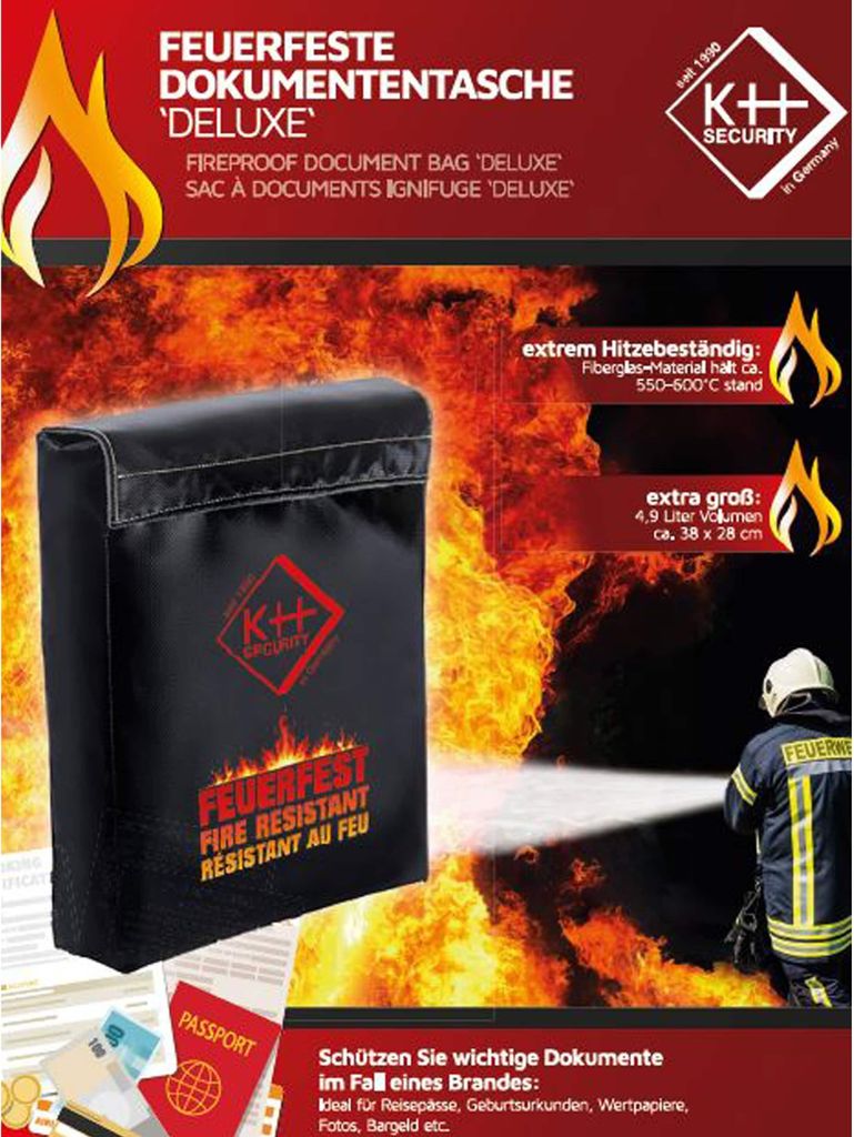 SELVA Feuerfeste Dokumententasche - mittlere Größe für Produktbild 