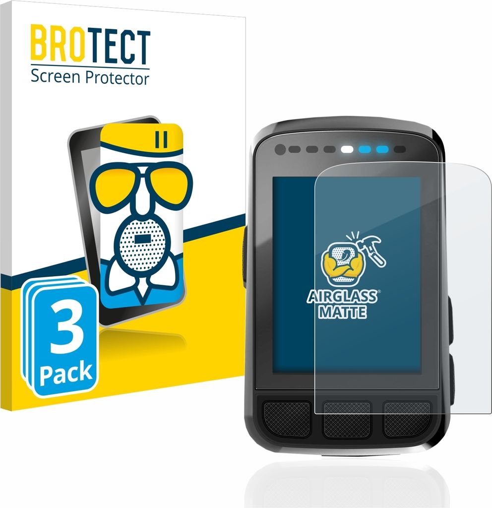 3x BROTECT Entspiegelungs Schutzglas für Wahoo Elemnt Bolt V2 GPS Schutzfolie Panzer Folie Glas Display Schutz matt