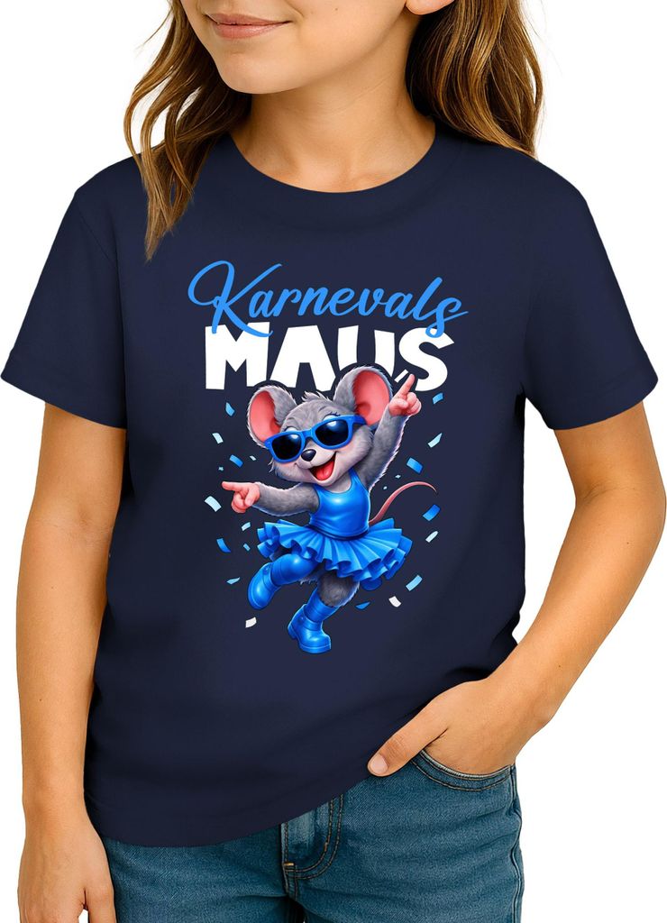 Kinder T-Shirt Mädchen Karnevalsmaus Kostümidee Last Minute Verkleidung Faschig Karneval Fastnacht Moonworks