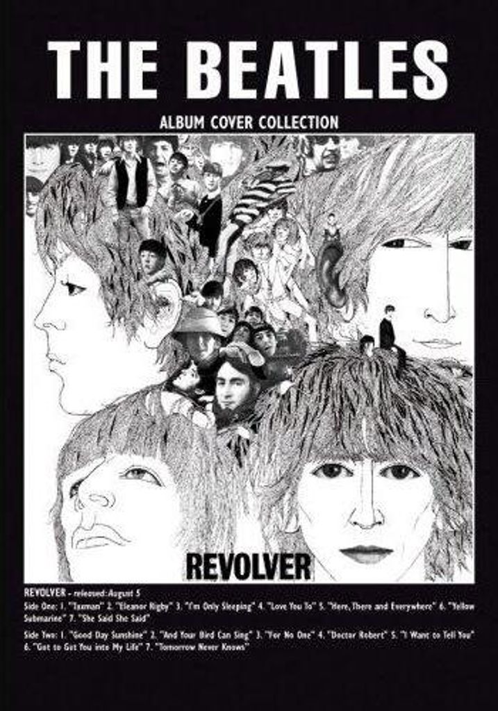 The Beatles - Postkarte "Revolver" RO9677 (Einheitsgröße) (Schwarz/Weiß)