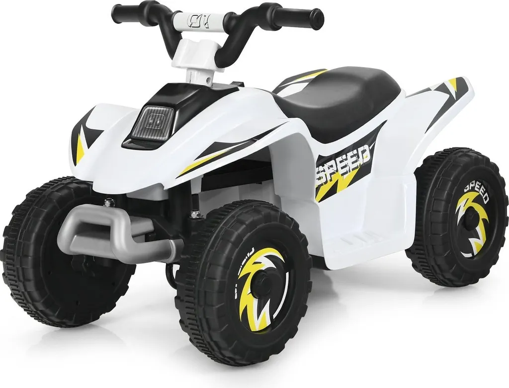 Quad électrique 6V blanc sécurisé anti-basculement pour enfant