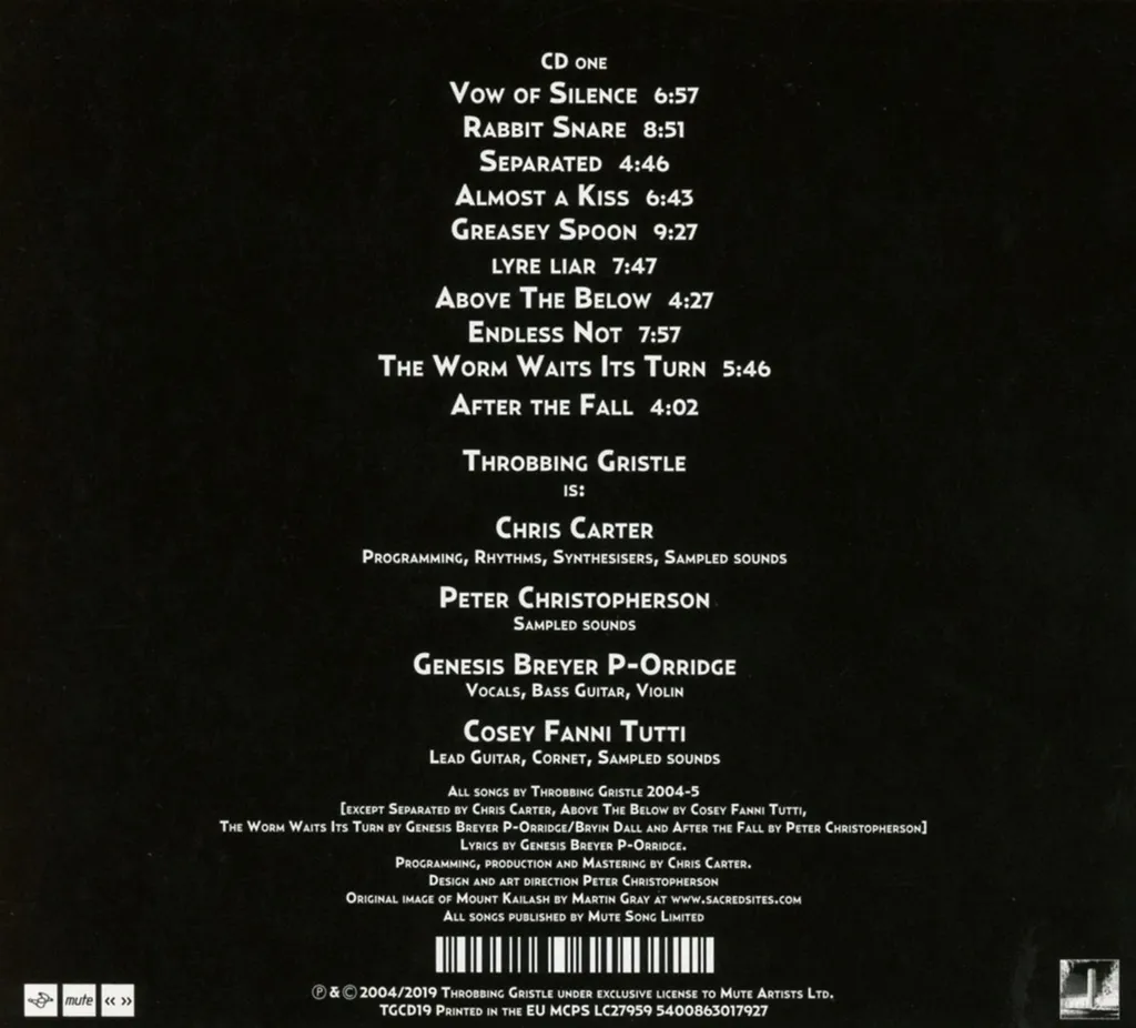 The Endless Not + TG Now de Throbbing Gristle - Double CD culte (2CD)