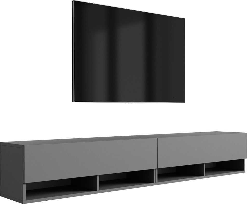TV-Lowboard 200 (2 x 100) cm Anthrazit, 200 × 32 × 34 cm