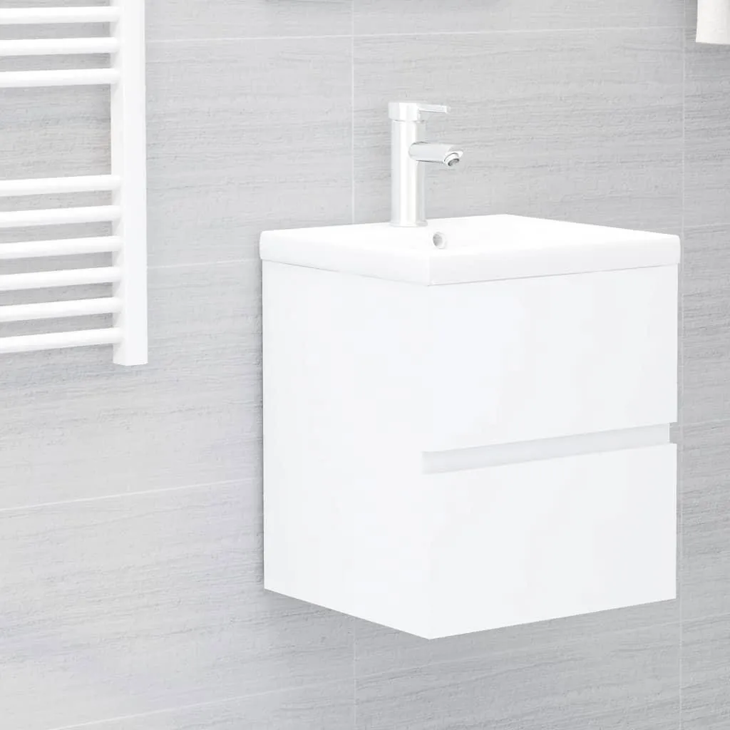 Meuble sous-lavabo blanc 41x38,5x45 cm en bois composite robuste