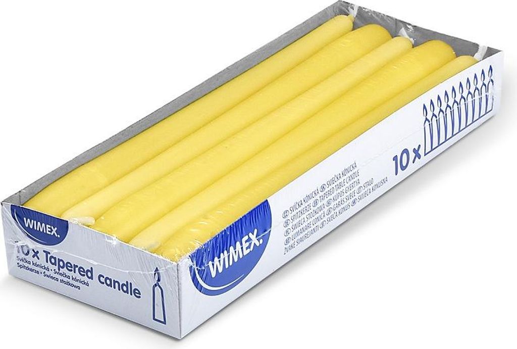 10 candele taper yellow 23,5 x 245 mm Immagine del prodotto 