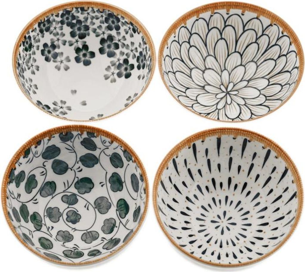 Weissberg Snackschalen 4er Set, dekoratives Design - ø11 x 6 cm