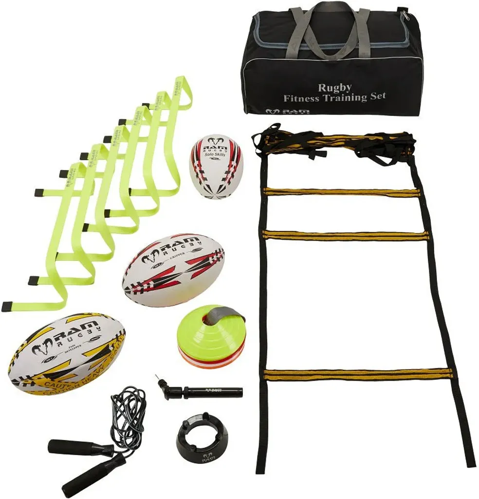 Kit rugby fitness haute visibilité avec accessoires de musculation