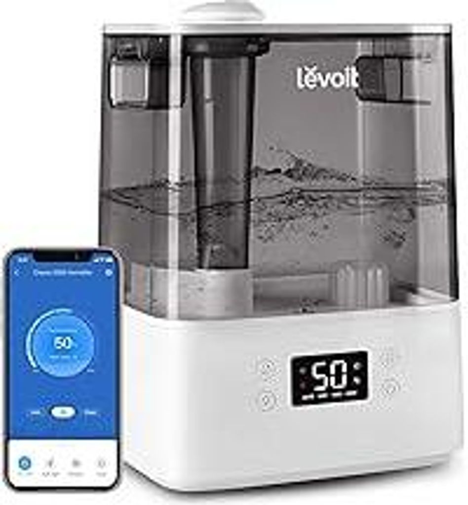 Levoit Top-Fill Luftbefeuchter, Smart Humidifier, mit APP & Steuerung, bis 47m², leise Raumbefeuchter für Schlafzimmer, Kinderzimmer, Pflanzen, A...