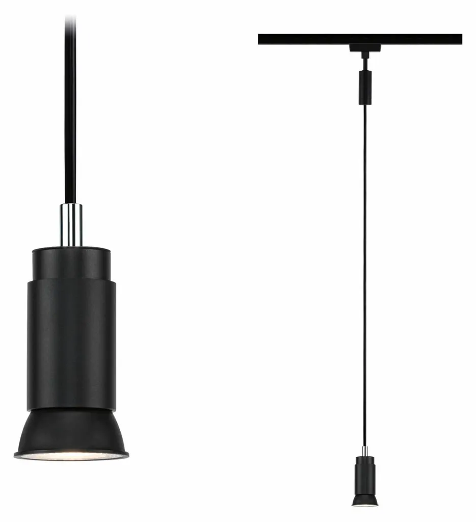 Suspension URail Runa Paulmann Noir Mat 230V Douille GU10 Design Épuré