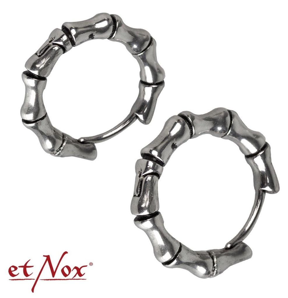 etNox Ohrringe "Knochen": Creolen aus Edelstahl Produktbild 