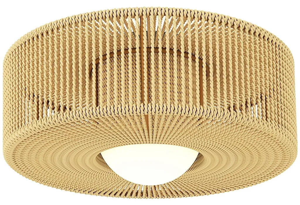 Plafonnier bohème LED G9 en corde de chanvre tressée main - Ø 30 cm