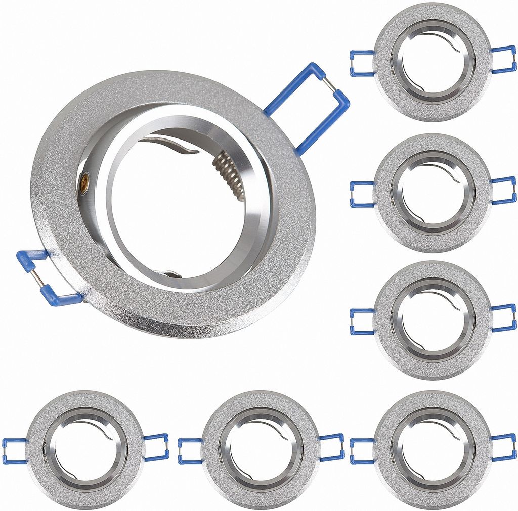 6x Einbaurahmen GU10 SET 68mm inkl GU10 Fassung 16302-4