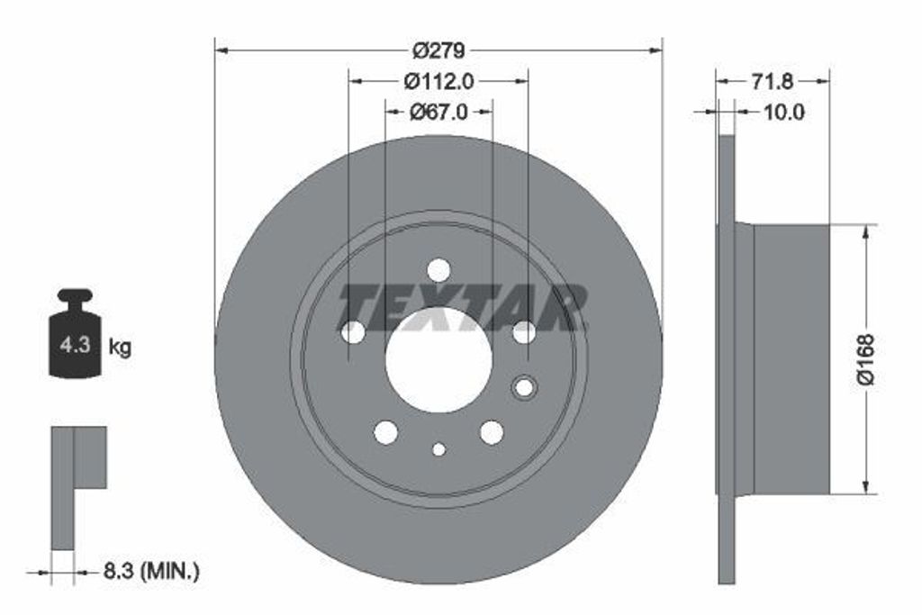 TEXTAR Bremsscheibe Artikel: 92032600