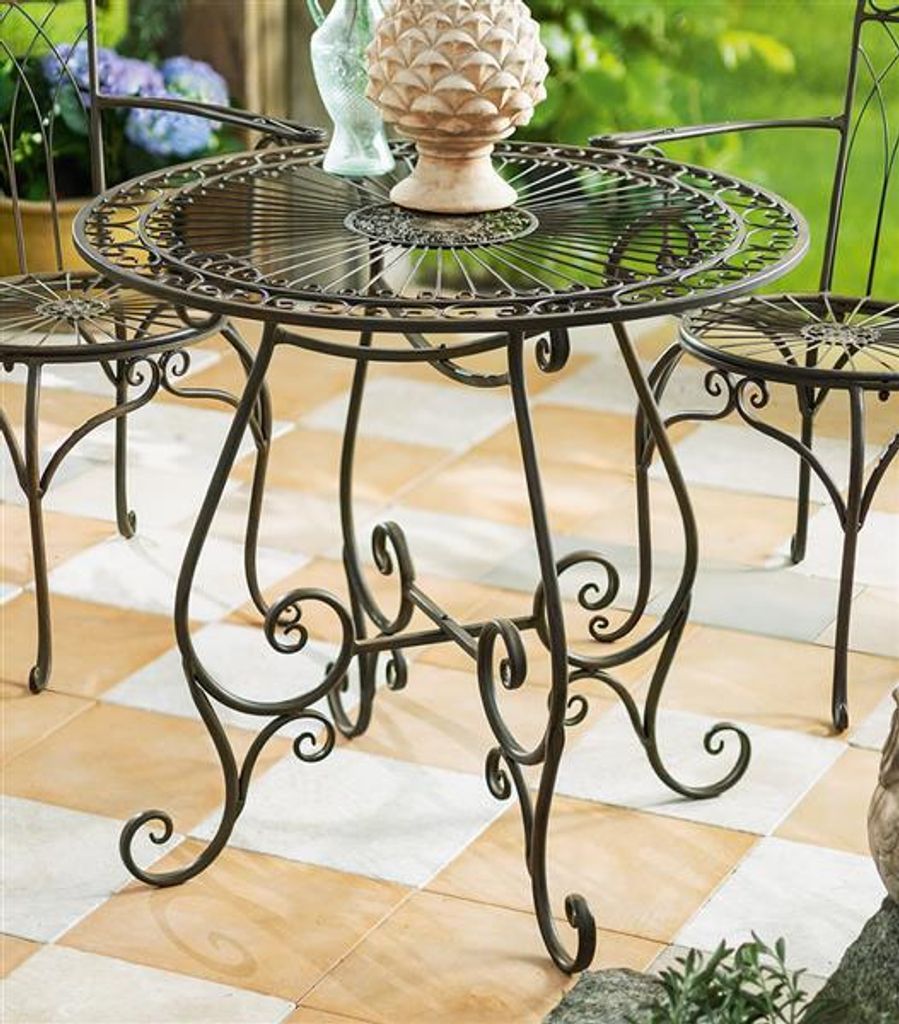 Bistrotisch "Flair" aus Metall, Antikoptik, Balkon & Gartentisch, Beistelltisch