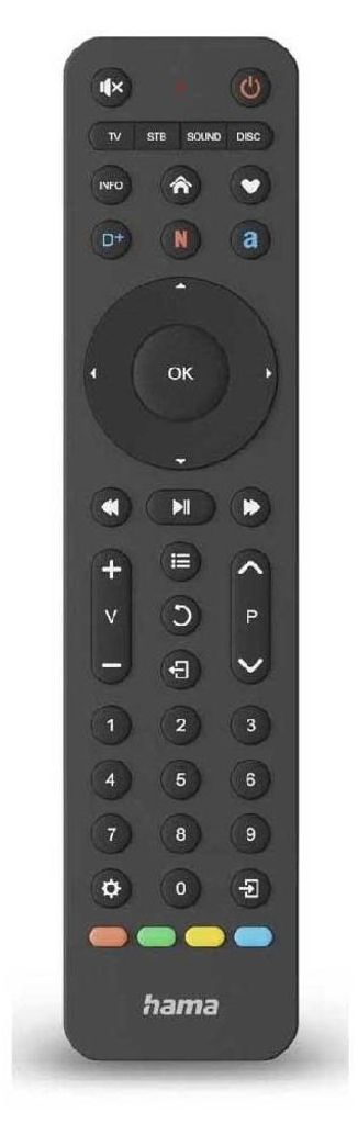 Hama 00221053, TV, IR Wireless, Drucktasten, Schwarz Produktbild 
